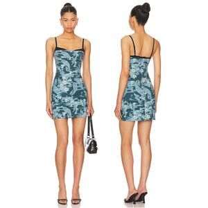 Miaou Paola Mini Dress Jersey Sexy Party Garden Hoco Medan Bustier Paisley XS